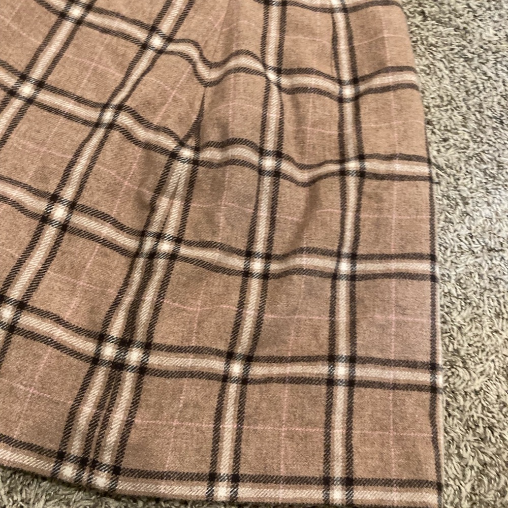 Ann Taylor Brown Plaid Sz 4 90% Wool Mini Collegiate Preppy Dark/Light Academia - Picture 6 of 12